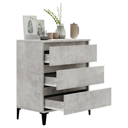 Buffet Gris Béton 60x35x70 Cm Bois Contreplaqué