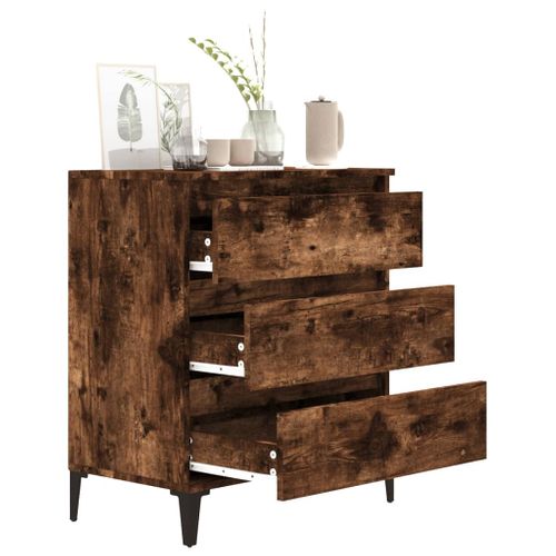 Buffet Chêne Fumé 60x35x70 Cm Bois Contreplaqué