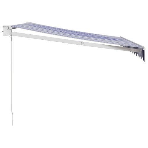 Auvent Rétractable Bleu Et Blanc 3x2,5 M Tissu Et Aluminium