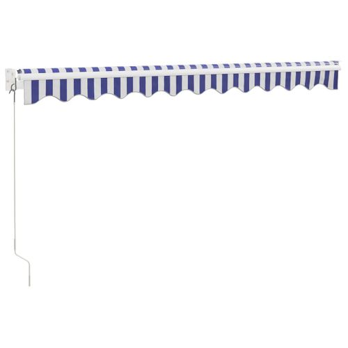 Auvent Rétractable Bleu Et Blanc 3x2,5 M Tissu Et Aluminium