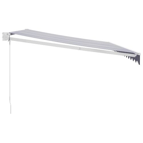 Auvent Rétractable Bleu Et Blanc 4x3 M Tissu Et Aluminium