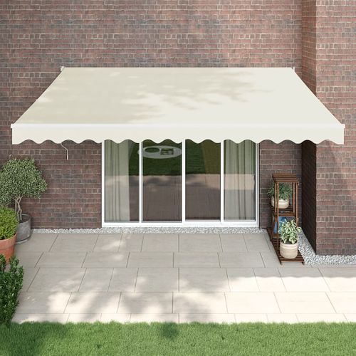 Auvent Rétractable Crème 4,5x3 M Tissu Et Aluminium