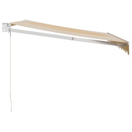 Auvent Rétractable Jaune Et Blanc 3x2,5 M Tissu Et Aluminium