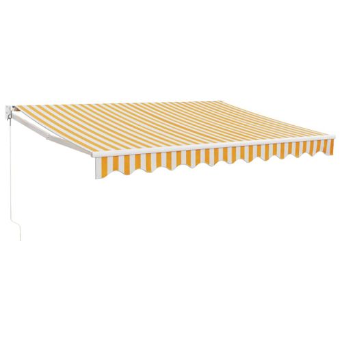 Auvent Rétractable Jaune Et Blanc 3x2,5 M Tissu Et Aluminium