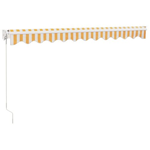 Auvent Rétractable Jaune Et Blanc 3x2,5 M Tissu Et Aluminium