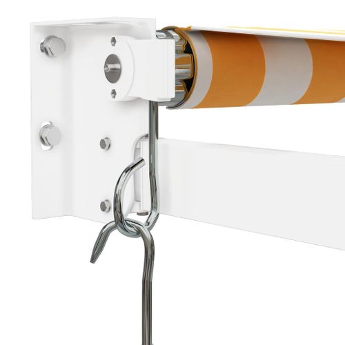 Auvent Rétractable Jaune Et Blanc 3x2,5 M Tissu Et Aluminium