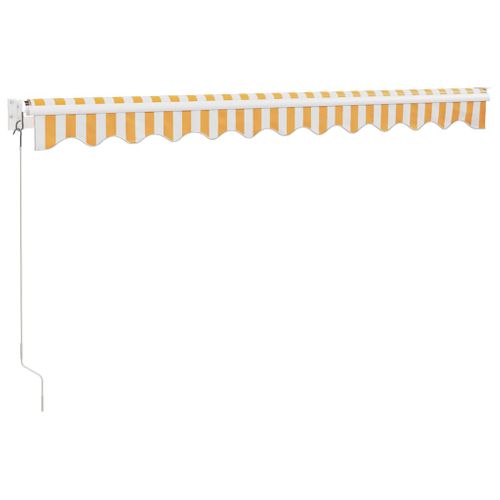 Auvent Rétractable Jaune Et Blanc 3,5x2,5 M Tissu Et Aluminium