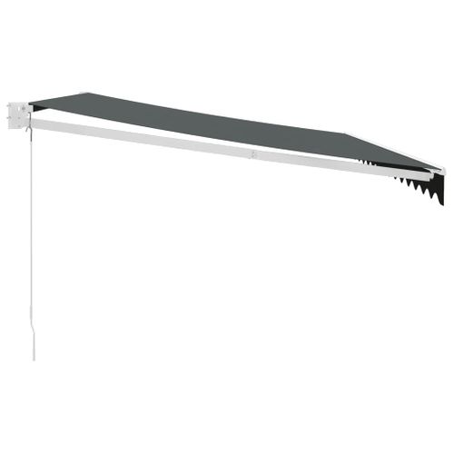 Auvent Rétractable Anthracite 4x3 M Tissu Et Aluminium