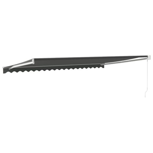Auvent Rétractable Anthracite 5x3 M Tissu Et Aluminium