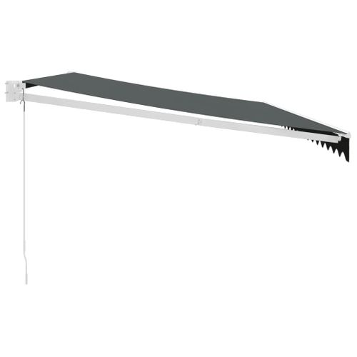 Auvent Rétractable Anthracite 5x3 M Tissu Et Aluminium