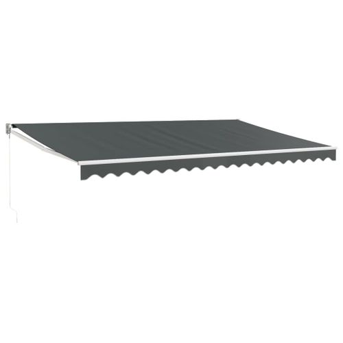 Auvent Rétractable Anthracite 5x3 M Tissu Et Aluminium
