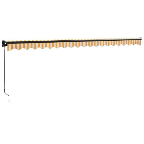 Auvent Rétractable Jaune Et Blanc 5x3 M Tissu Et Aluminium
