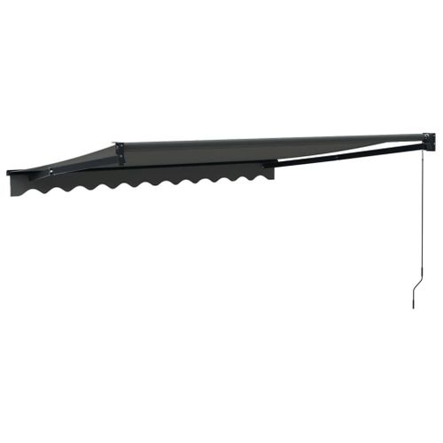 Auvent Rétractable Anthracite 3x2,5 M Tissu Et Aluminium