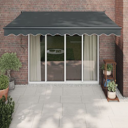 Auvent Rétractable Anthracite 3x2,5 M Tissu Et Aluminium