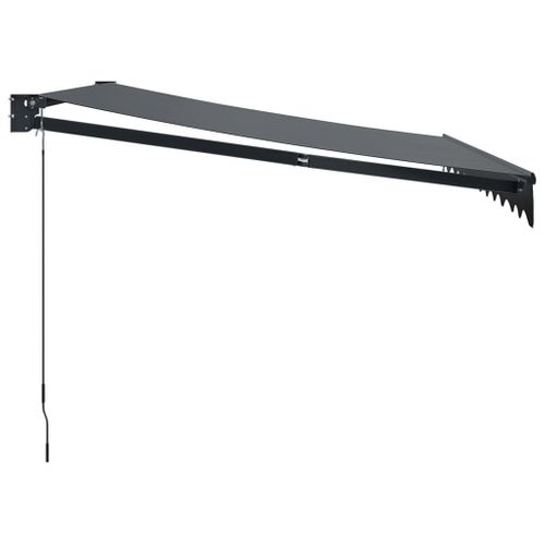 Auvent Rétractable Anthracite 3x2,5 M Tissu Et Aluminium