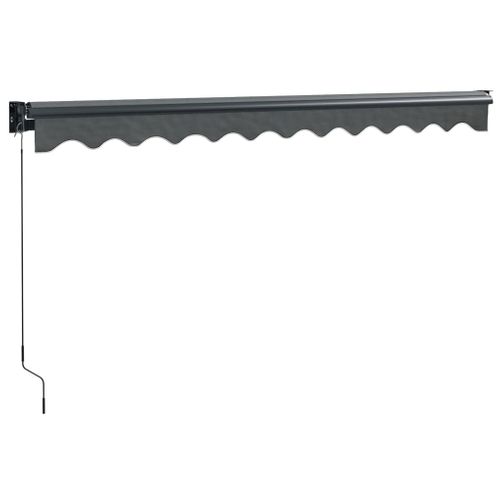Auvent Rétractable Anthracite 3x2,5 M Tissu Et Aluminium