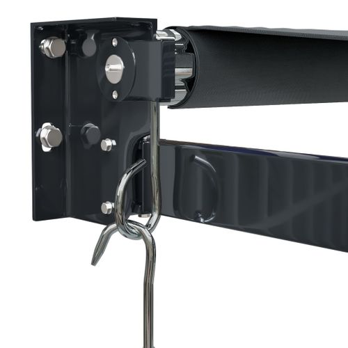 Auvent Rétractable Anthracite 3x2,5 M Tissu Et Aluminium