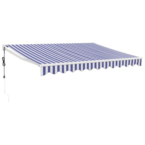 Auvent Rétractable Automatique Bleu Et Blanc 3,5x2,5 M