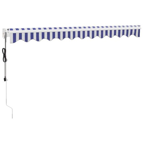 Auvent Rétractable Automatique Bleu Et Blanc 3,5x2,5 M