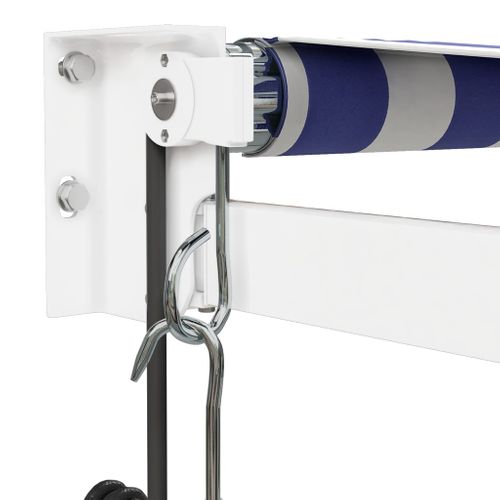 Auvent Rétractable Automatique Bleu Et Blanc 3,5x2,5 M
