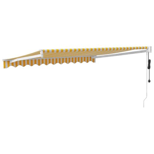 Auvent Rétractable Automatique Jaune Et Blanc 3x2,5 M
