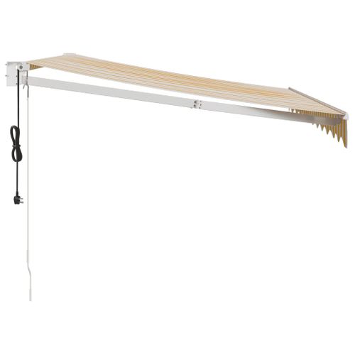 Auvent Rétractable Automatique Jaune Et Blanc 3x2,5 M