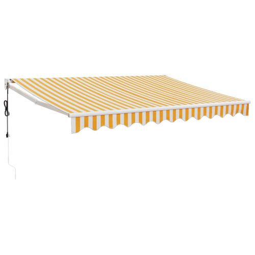 Auvent Rétractable Automatique Jaune Et Blanc 3x2,5 M