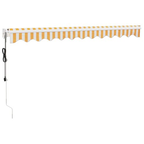 Auvent Rétractable Automatique Jaune Et Blanc 3x2,5 M