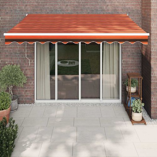 Auvent Rétractable Automatique Orange Et Marron 3x2,5 M