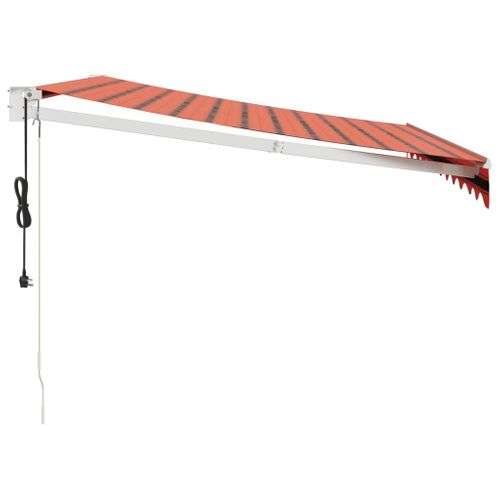 Auvent Rétractable Automatique Orange Et Marron 3x2,5 M