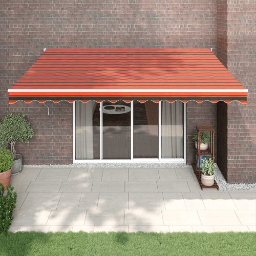 Auvent Rétractable Automatique Orange Et Marron 4x3 M