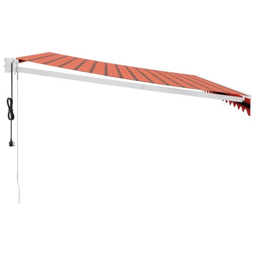 Auvent Rétractable Automatique Orange Et Marron 4x3 M