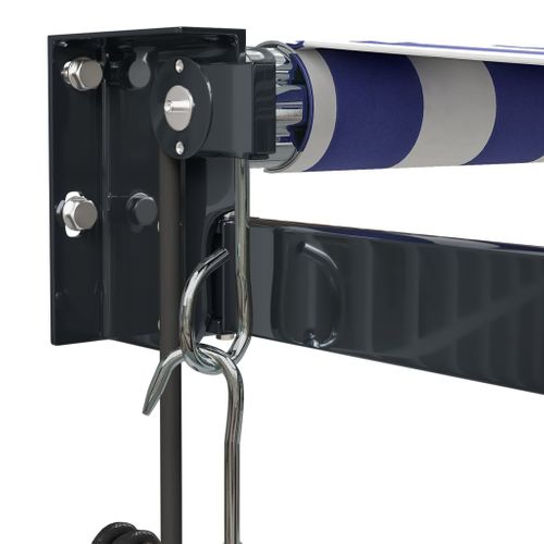 Auvent Rétractable Automatique Bleu Et Blanc 3,5x2,5 M
