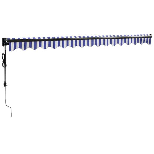 Auvent Rétractable Automatique Bleu Et Blanc 4,5x3 M