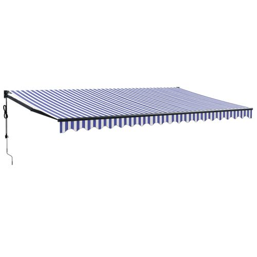 Auvent Rétractable Automatique Bleu Et Blanc 5x3 M