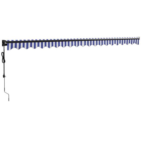Auvent Rétractable Automatique Bleu Et Blanc 5x3 M