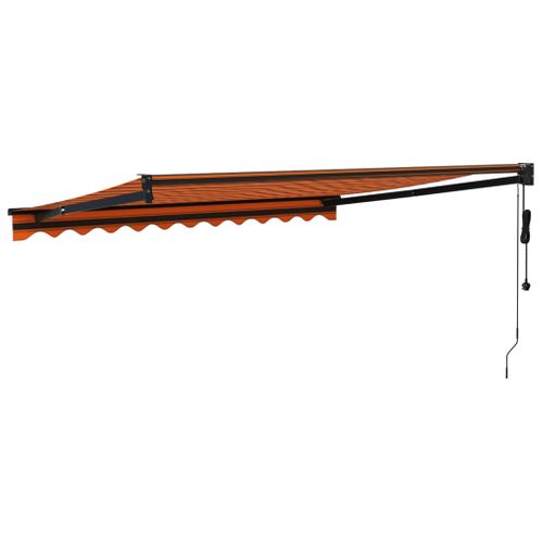 Auvent Rétractable Automatique Orange Et Marron 3,5x2,5 M