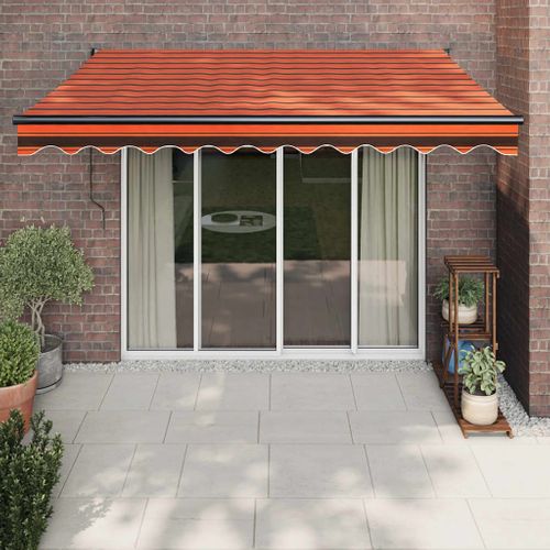 Auvent Rétractable Automatique Orange Et Marron 3,5x2,5 M