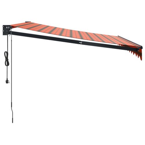 Auvent Rétractable Automatique Orange Et Marron 3,5x2,5 M