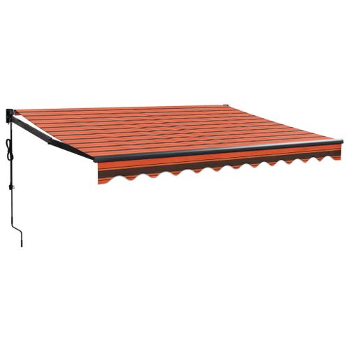 Auvent Rétractable Automatique Orange Et Marron 3,5x2,5 M