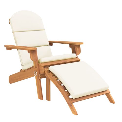 Chaise De Jardin Adirondack Et Repose-pieds Bois Massif Acacia