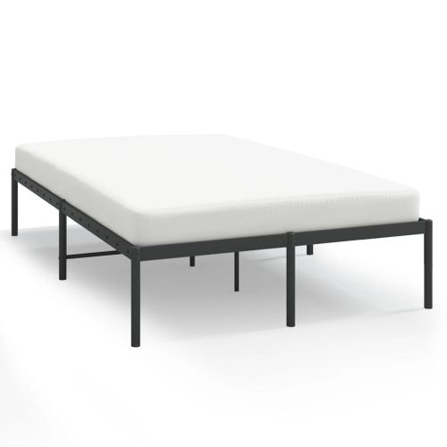 Cadre De Lit Métal Sans Matelas Noir 120x190 Cm