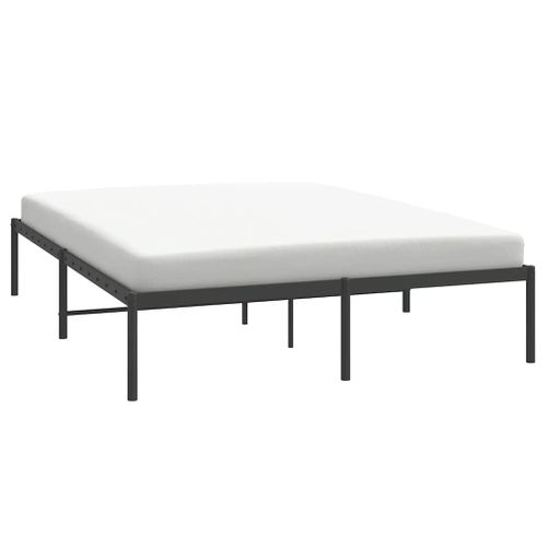 Cadre De Lit Métal Sans Matelas Noir 140x190 Cm