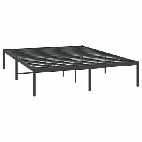 Cadre De Lit Métal Sans Matelas Noir 140x190 Cm