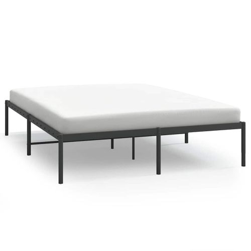 Cadre De Lit Métal Sans Matelas Noir 140x190 Cm