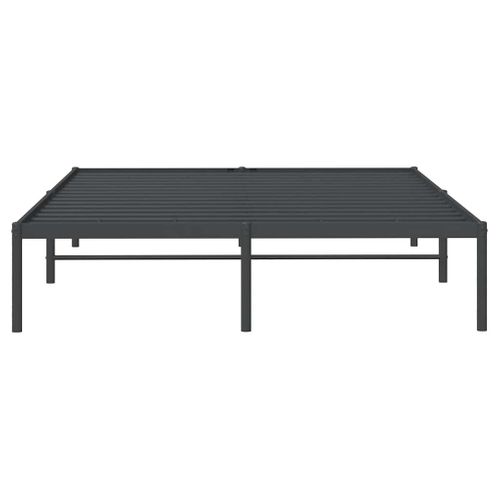 Cadre De Lit Métal Sans Matelas Noir 140x190 Cm
