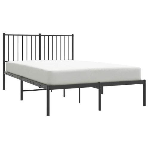 Cadre De Lit Métal Sans Matelas Avec Tête De Lit Noir 120x190cm