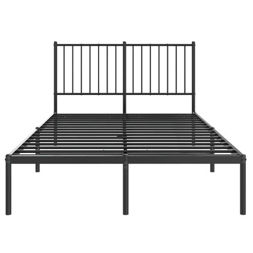 Cadre De Lit Métal Sans Matelas Avec Tête De Lit Noir 120x190cm