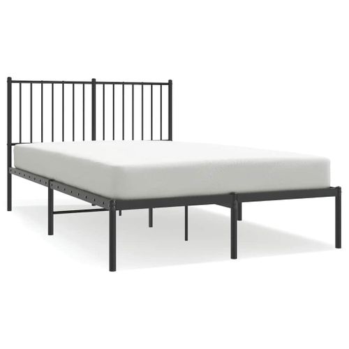 Cadre De Lit Métal Sans Matelas Avec Tête De Lit Noir 120x200cm