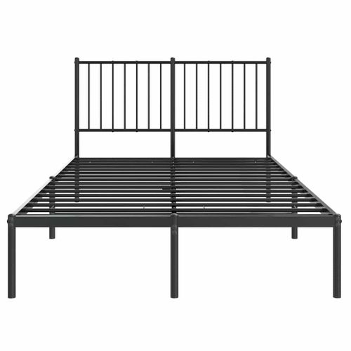 Cadre De Lit Métal Sans Matelas Avec Tête De Lit Noir 120x200cm